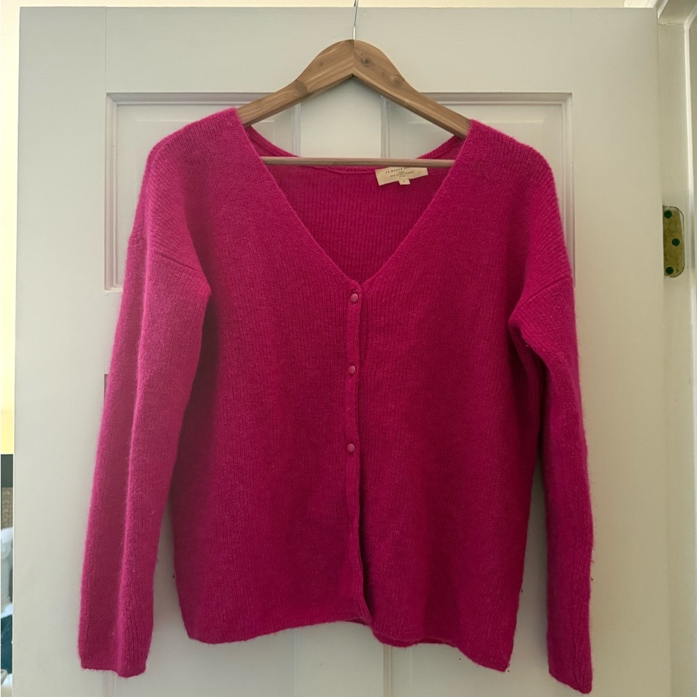 Pink Sézane Barry V neck Sweater Cardigan